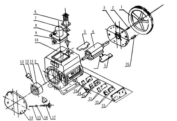 2X旋片真空泵結(jié)構(gòu)圖2